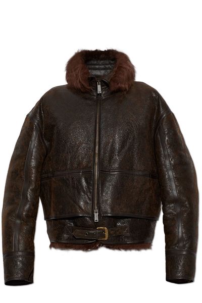 Dsquared2 Fur Trim Zip-Up Jacket