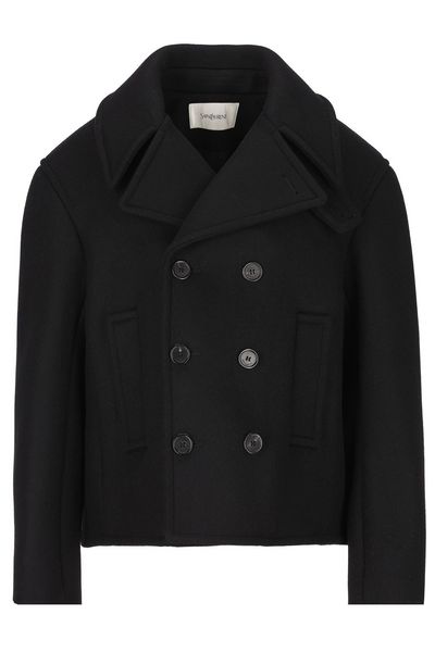 Saint Laurent Double-Breasted Cropped Coat