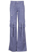 Blumarine Low-Rise Flared Cargo Jeans