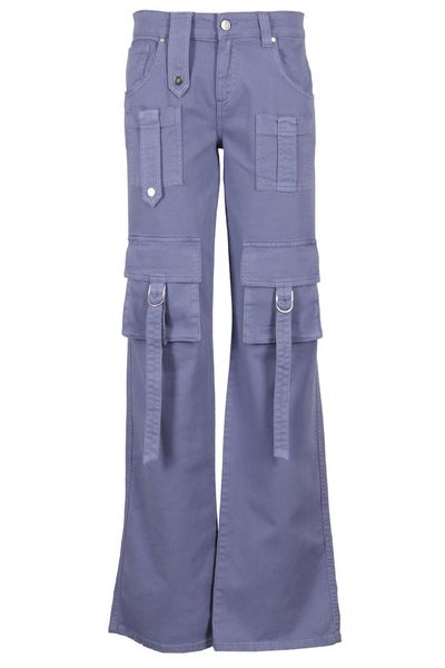 Blumarine Low-Rise Flared Cargo Jeans