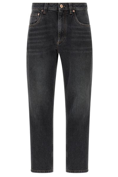 Brunello Cucinelli Straight Leg Mid-Rise Jeans