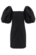 Ganni Poplin Puff-Sleeved Mini Dress
