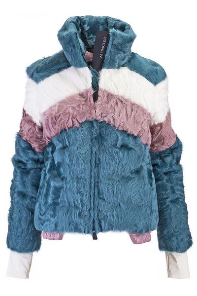 Moncler Grenoble Color Blocked Shearling Coat