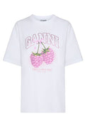 Ganni Rhinestone Raspberry Print T-Shirt