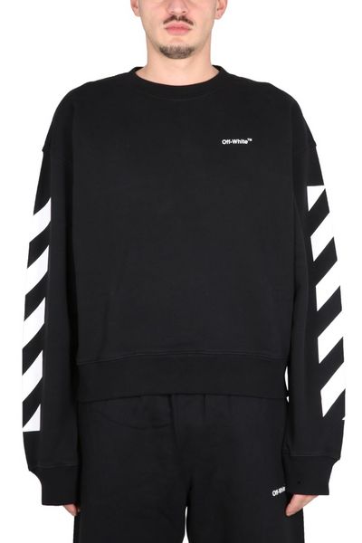 Off-White Diagonal Helvetica Long-Sleeved Sweatshirt