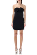 Saint Laurent Bow-Detailed Strapless Zipped Mini Dress