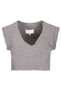 Maison Margiela Distressed Cropped Knitted Top