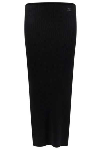 Courrèges Tube Ribbed Long Skirt