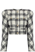 Vetements Checked Cropped Tweed Blazer