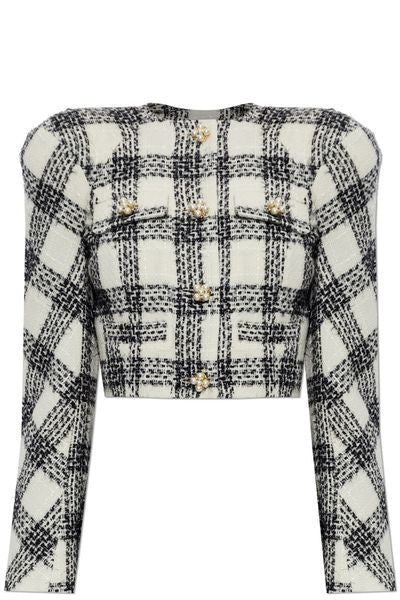 Vetements Checked Cropped Tweed Blazer