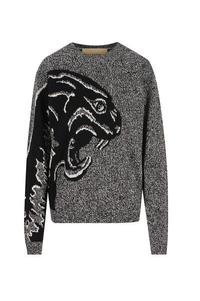 Valentino Panther Jacquard Crewneck Jumper