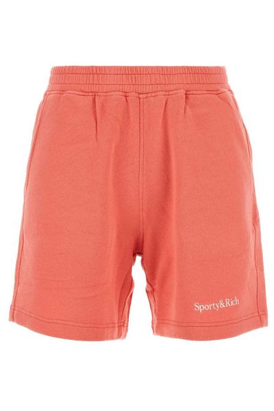 Sporty & Rich Logo-Embroidered Elasticated Waistband Shorts