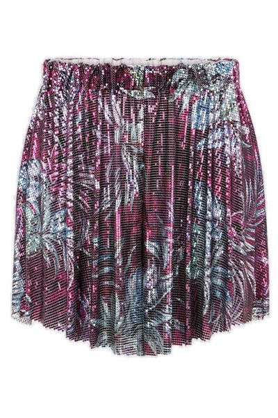 Rabanne Palm Tree Printed Mesh Shorts