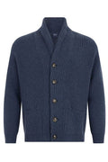 Fedeli Ribbed Shawl-Collar Cardigan