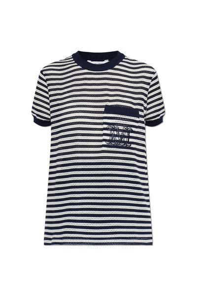 Max Mara Striped Logo Detailed Knit T-Shirt