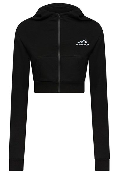 Balenciaga Cropped Zip Hoodie