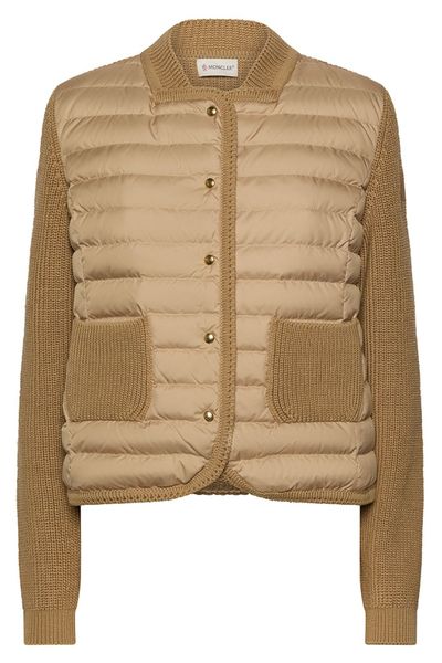 Moncler Quilted Knit Panel Cardigan