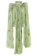 Balenciaga Floral Printed Pleated Blouse Top