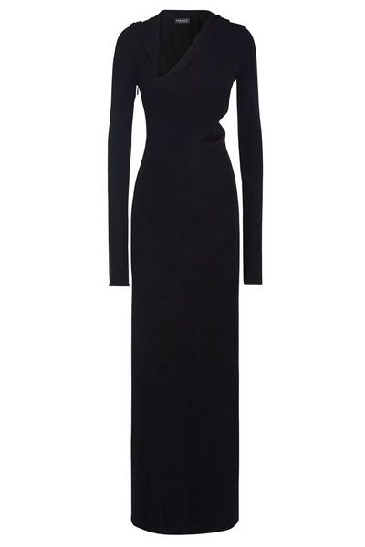 Versace Cut-Out Long Sleeved Hooded Maxi Dress
