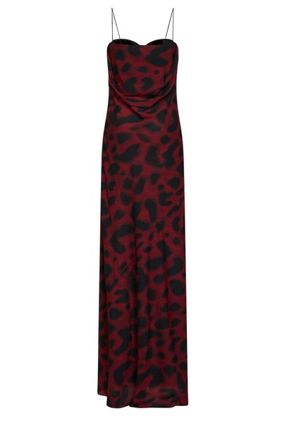 Alex Perry Draped Animalier Maxi Dress