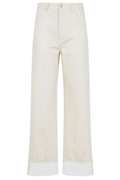 Bottega Veneta Turned Up Hem Wide Leg Jeans