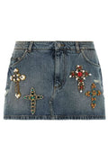 Dolce & Gabbana Embroidered Mini Denim Skirt