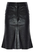 Balenciaga Midi Leather Skirt