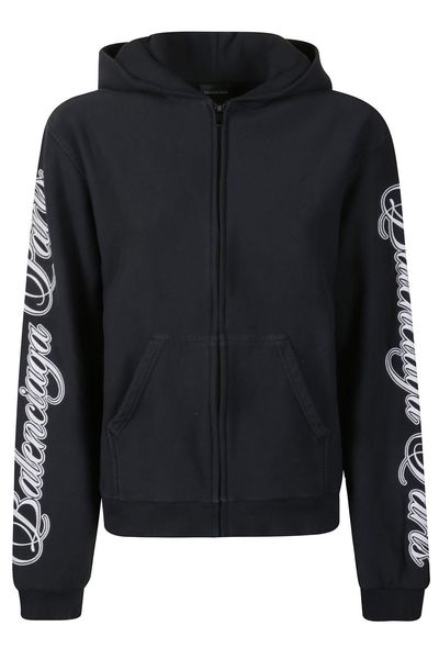 Balenciaga Cursive Zip-Up Hoodie