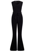 Alberta Ferretti Belted Sleeveless Jumpsuit