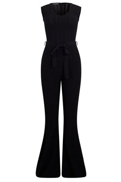 Alberta Ferretti Belted Sleeveless Jumpsuit