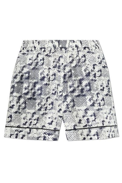 Tory Burch Logo Printed Straight-Leg Shotrs