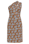 Versace Floral-Printed One-Shoulder Midi Dress
