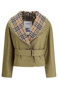 Burberry Check Warmer Belted Cropped Jacket