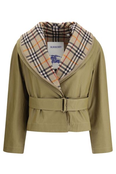 Burberry Check Warmer Belted Cropped Jacket