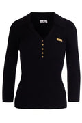 Elisabetta Franchi Micro-Braided Knit Polo Shirt