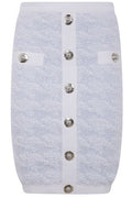 Balmain Button Embellished Tweed Mini Skirt