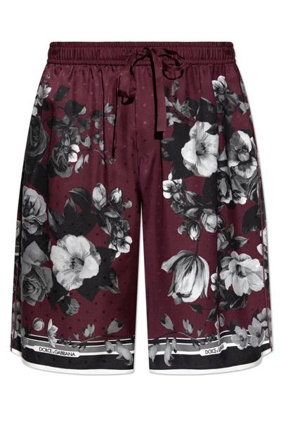 Dolce & Gabbana Peony Foliage Printed Shorts