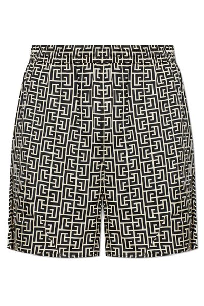 Balmain Elasticated Waistband Monogram Patterned Shorts