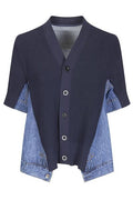 Sacai Panelled Short Sleeve Cardigan