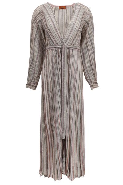 Missoni Striped Sequin Belted Maxi Dress