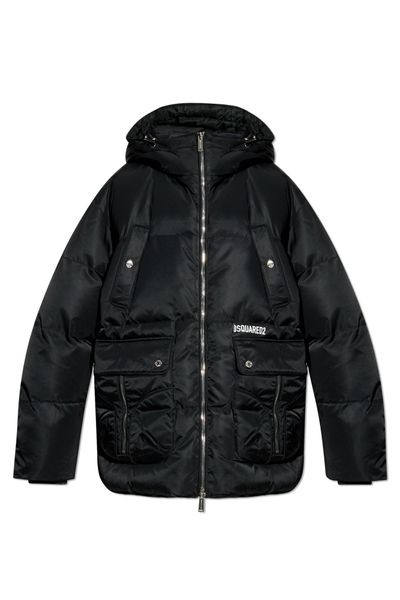 Dsquared2 Logo Printed Quilted Hooded Down Coat