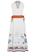 Herno Printed Belted Maxi Dress