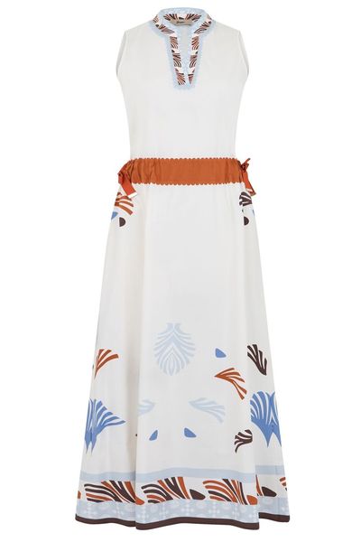 Herno Printed Belted Maxi Dress
