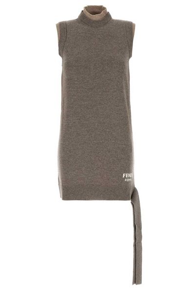 Fendi Logo Detailed Sleeveless Mini Dress
