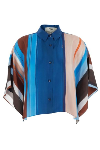 Fendi Striped Cropped Shirt