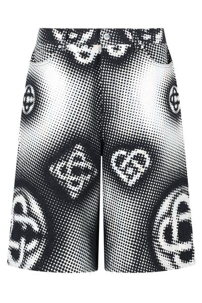 Casablanca Pearlescent Monogram Denim Shorts
