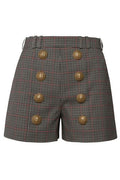 Balmain High Waist Button Embellished Shorts