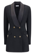 Versace Satin Shawl Double-Breasted Blazer