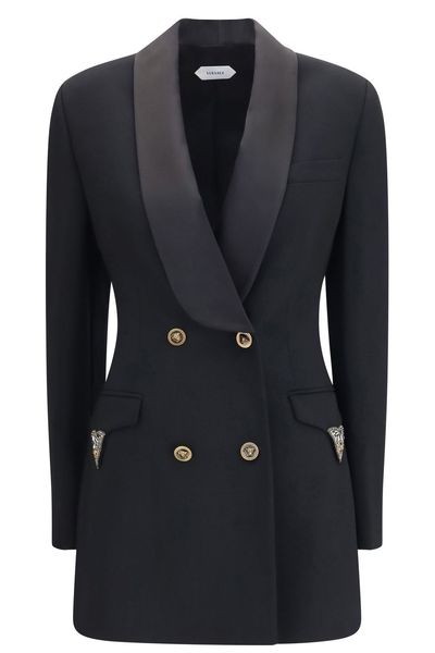 Versace Satin Shawl Double-Breasted Blazer