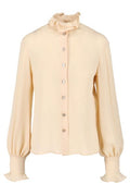 Valentino Georgette Ruffled Collar Button-Up Blouse